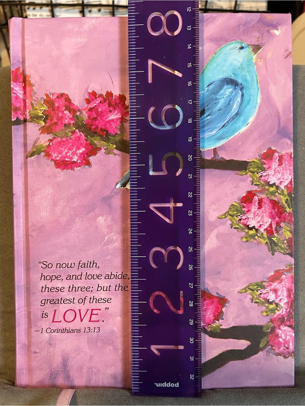 Pink Floral & Blue Bird Print - Inspirational Quote Notebook/Journal
